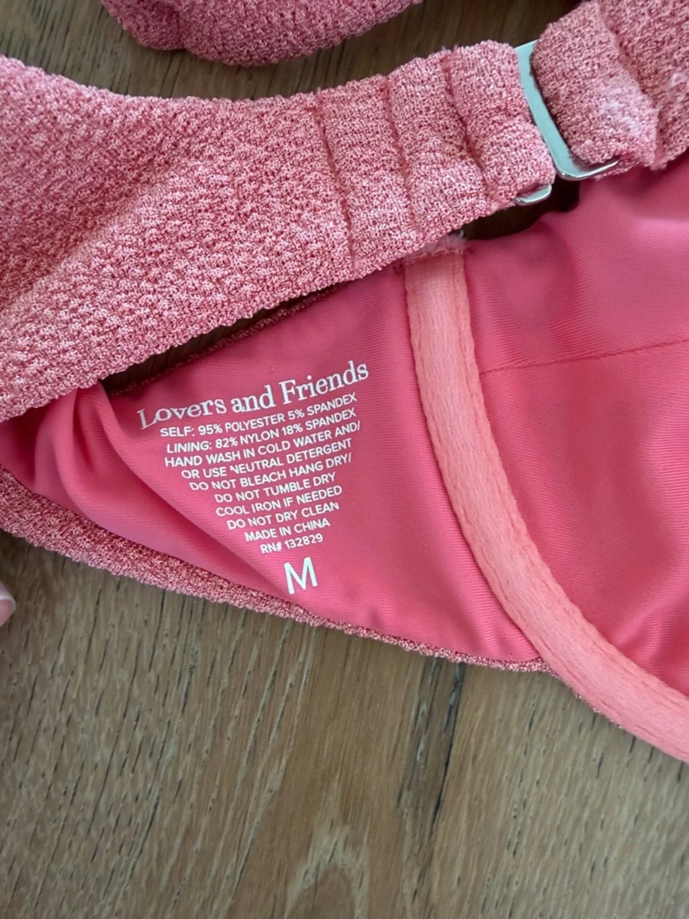 Lovers + Friends Pink Textured Underwire Bikini Set - Picture 5 of 6